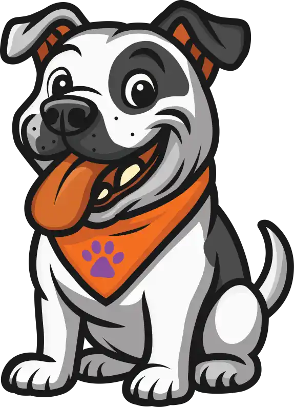 Mick's Poop Pickup friendly mascot ready to clean your yard